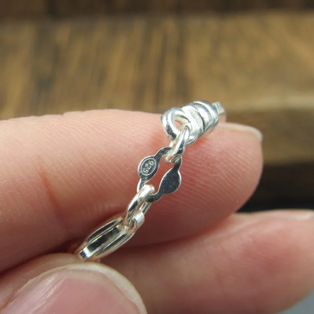 14" Sterling Silver Double Locking Hearts Necklace Vintage - Picture 4 of 6